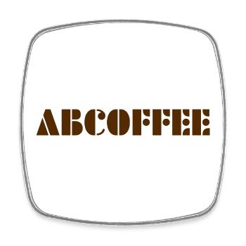 Alphabet du café - Magnet carré - blanc - Devant