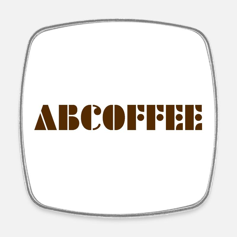 Coffee alphabet - Viereckiger Kühlschrankmagnet - Weiß
