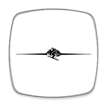 Ski Fahrer Symbol Linie - Viereckiger Kühlschrankmagnet - Weiß - Vorne