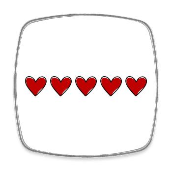 Hearts Line Love Symbol - Square fridge magnet - white - Front