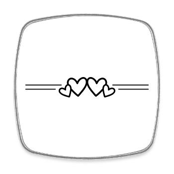 Herzen Symbol Liebe Hochzeit - Viereckiger Kühlschrankmagnet - Weiß - Vorne