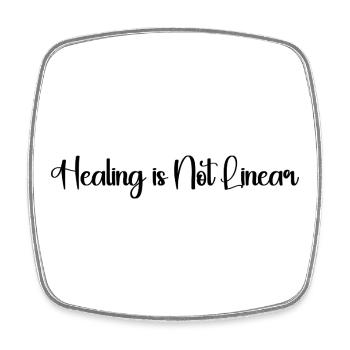 "Healing Is Not Linear Mental Health Awareness Tee - Square fridge magnet - white - Front