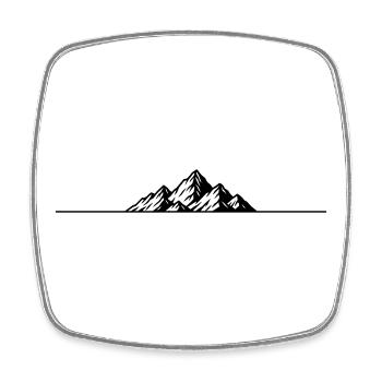 Mountains icon line - Square fridge magnet - white - Front