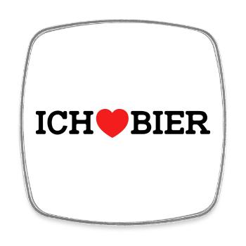 Ich liebe Bier (Farben änderbar) - Viereckiger Kühlschrankmagnet - Weiß - Vorne