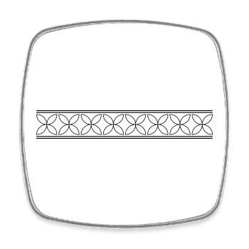 Ribbon ornament with abstract flowers - Square fridge magnet - white - Front