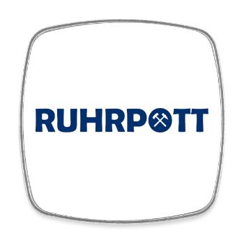 Ruhrpott - Dat hat wat mittn Herz zu tun - Zeche - Viereckiger Kühlschrankmagnet - Weiß - Vorne
