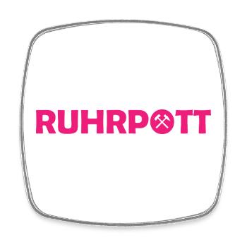 Ruhrpott - Dat hat wat mittn Herz zu tun - Zeche - Viereckiger Kühlschrankmagnet - Weiß - Vorne