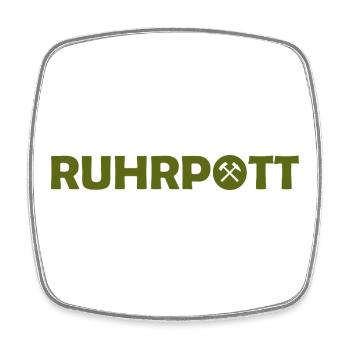 Ruhrpott - Dat hat wat mittn Herz zu tun - Zeche - Viereckiger Kühlschrankmagnet - Weiß - Vorne