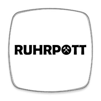 Ruhrpott - Dat hat wat mittn Herz zu tun - Zeche - Viereckiger Kühlschrankmagnet - Weiß - Vorne
