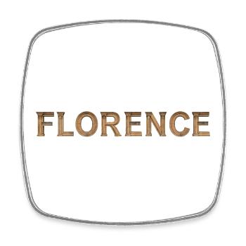 FLORENCE – Renaissance Stone Typography - Viereckiger Kühlschrankmagnet - Weiß - Vorne