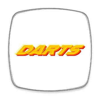 Dart,Darts,Retro Darts  - Viereckiger Kühlschrankmagnet - Weiß - Vorne