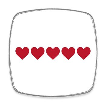 Rote Herzen im minimalistischen Muster - Viereckiger Kühlschrankmagnet - Weiß - Vorne