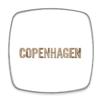COPENHAGEN - Viereckiger Kühlschrankmagnet - Weiß - Vorne