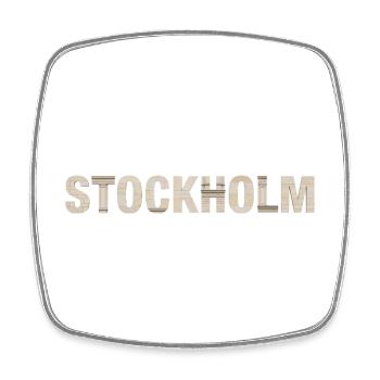 STOCKHOLM – Nordic Architectural Typography - Square fridge magnet - white - Front