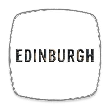 EDINBURGH – Architectural Stone Typography - Viereckiger Kühlschrankmagnet - Weiß - Vorne