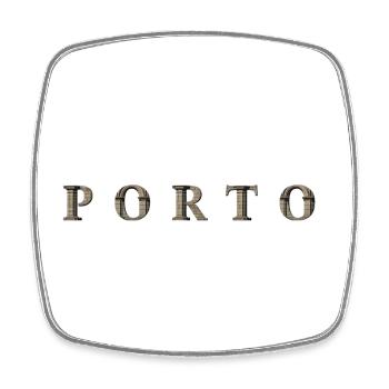 PORTO – Architectural Stone Typography - Viereckiger Kühlschrankmagnet - Weiß - Vorne
