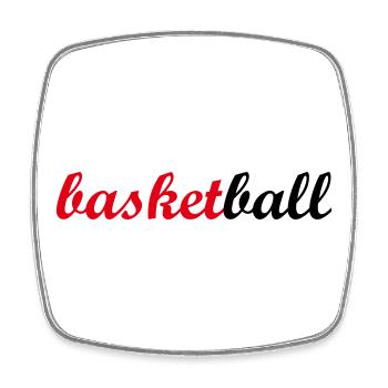 Life is basketball – urban sport, passion, energy - Square fridge magnet - white - Front
