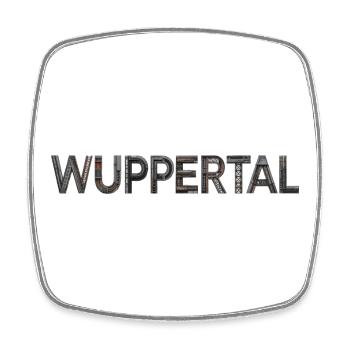 WUPPERTAL – Industrial Architectural Typography - Viereckiger Kühlschrankmagnet - Weiß - Vorne