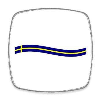 Icône du drapeau suédois - Magnet carré - blanc - Devant