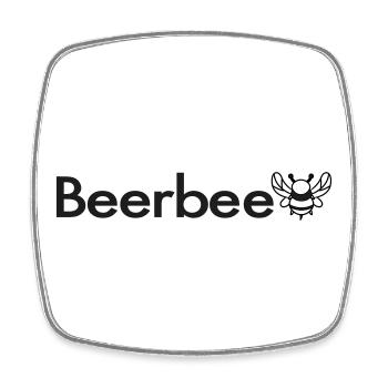 Beerbee Bierbiene Malle Spruch TShirt - Viereckiger Kühlschrankmagnet - Weiß - Vorne