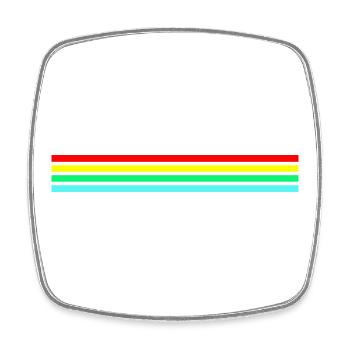 Retro Neonfarbige Friendly Raider - Viereckiger Kühlschrankmagnet - Weiß - Vorne