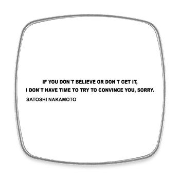 Satoshi Nakamoto – I Don’t Have Time to Convince Y - Viereckiger Kühlschrankmagnet - Weiß - Vorne
