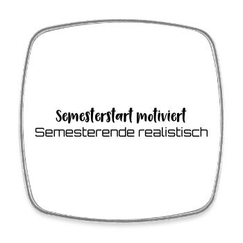 Kaffee → Lernen → Existenzkrise - Viereckiger Kühlschrankmagnet - Weiß - Vorne