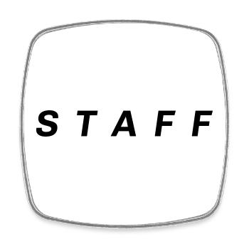 Staff - Square fridge magnet - white - Front