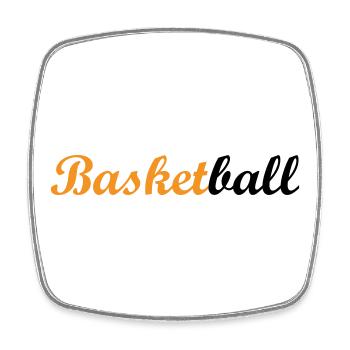 Basket Ball / Basketball / Basktet-Ball / Sport - Magnet carré - blanc - Devant