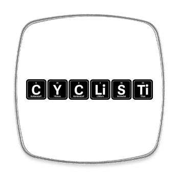 Cyclisti Chem Minimal - Viereckiger Kühlschrankmagnet - Weiß - Vorne