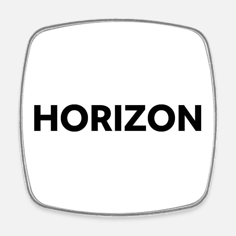 Horizon Noir - Magnet carré - blanc