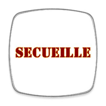 SECUEILLE - Magnet carré - blanc - Devant