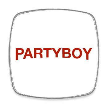 Party Boy - Square fridge magnet - white - Front