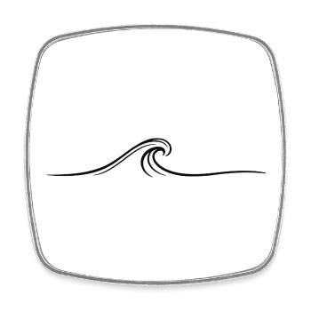 Black Wavy Line – Minimalist Line - Square fridge magnet - white - Front