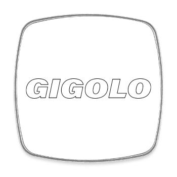 Gigolo - Square fridge magnet - white - Front
