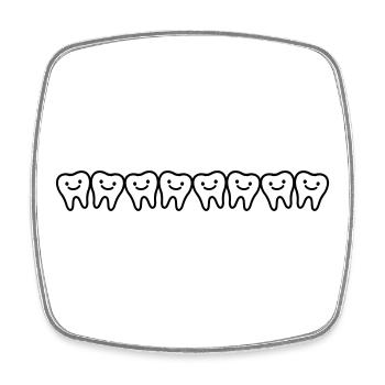 Dents sourient Dent - Magnet carré - blanc - Devant
