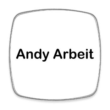 Andy Arbeit - Viereckiger Kühlschrankmagnet - Weiß - Vorne