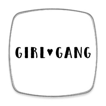 Girl 🖤 Gang - Square fridge magnet - white - Front