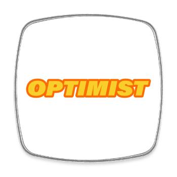OPTIMIST - Viereckiger Kühlschrankmagnet - Weiß - Vorne