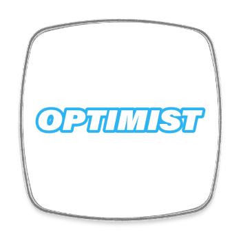 OPTIMIST - Viereckiger Kühlschrankmagnet - Weiß - Vorne