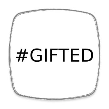 #GIFTED - Square fridge magnet - white - Front