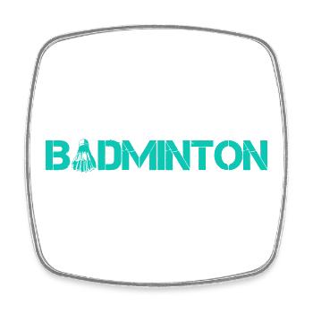 Badminton - Magnet carré - blanc - Devant
