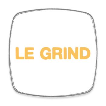 Le Grind – Motivation Statement Design Fan - Viereckiger Kühlschrankmagnet - Weiß - Vorne