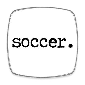 football - Magnet carré - blanc - Devant