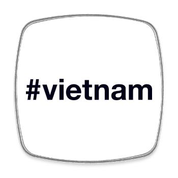 Vietnam Hashtag - Square fridge magnet - white - Front