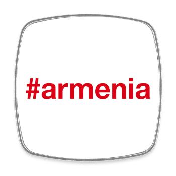 Armenia Armenien Hashtag - Square fridge magnet - white - Front