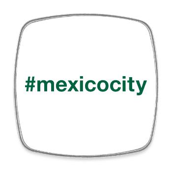 Mexico City Hashtag - Viereckiger Kühlschrankmagnet - Weiß - Vorne