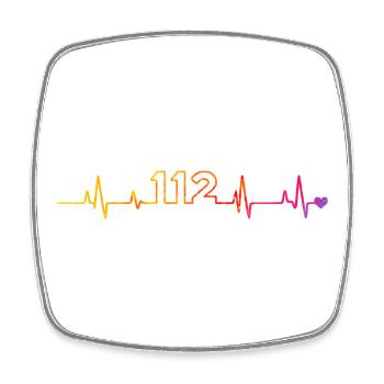 Fire Brigade 112 - Square fridge magnet - white - Front