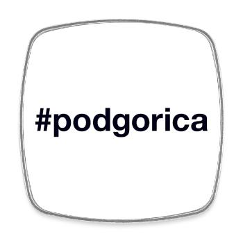 Podgorica Montenegro Hashtag - Viereckiger Kühlschrankmagnet - Weiß - Vorne