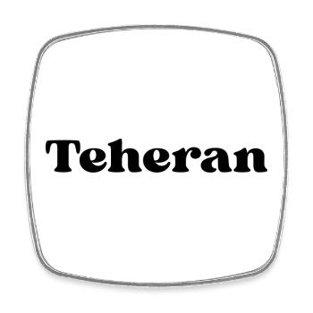 Tehran Lettering Design - Square fridge magnet - white - Front